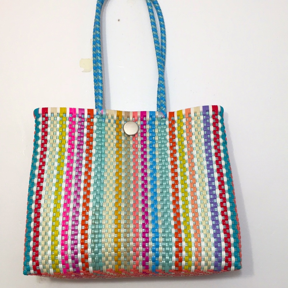 ❗️SOLD❗️Multi Color Woven Vinyl Bag